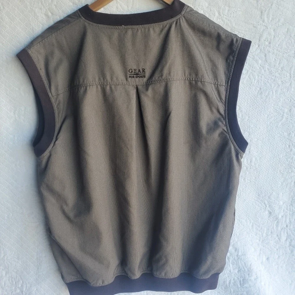 Gear for Sports Golf Vest Rosauers Open‎ Mens Large Brown Tan embroidered V neck